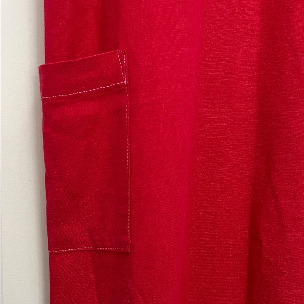 Basic Threads Linen Blend Cherry Red Sleeveless M… - image 6